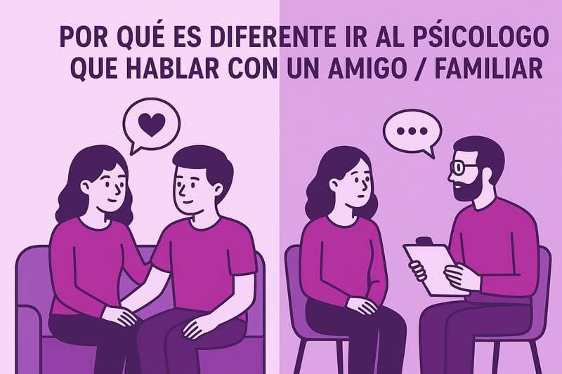 ¿Por qué es diferente ir al psicólogo que hablar con un amigo o familiar?